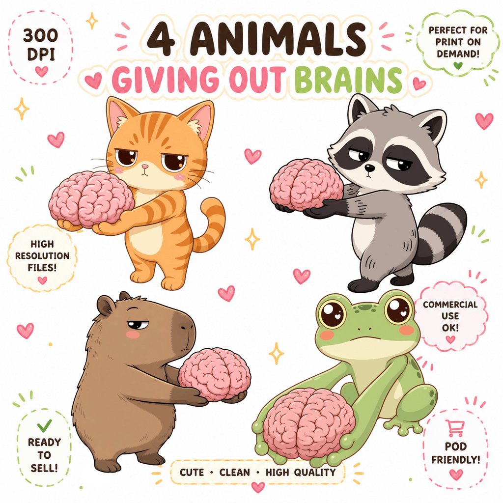 Animals Giving Brain PNG Designs Sarcastic Raccoon Clipart