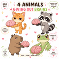 Animals Giving Brain PNG Designs Sarcastic Raccoon Clipart