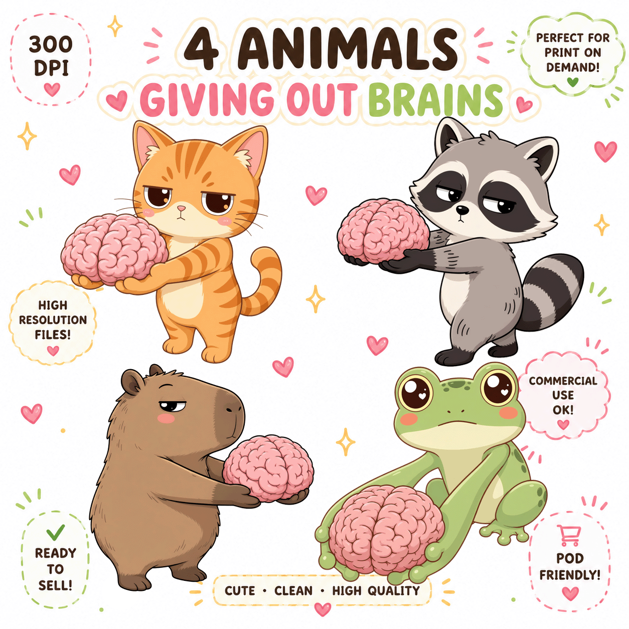 Animals Giving Brain PNG Designs Sarcastic Raccoon Clipart