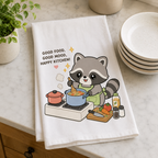 kawaii raccoon png design on towel