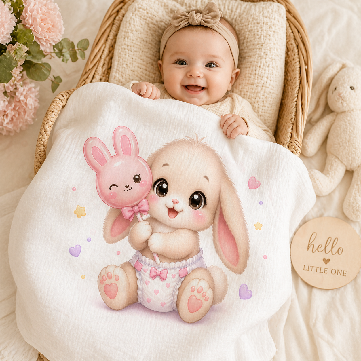 Kawaii Animals for Baby Shower Designs Kitten, Puppy and Bunny Illustrations