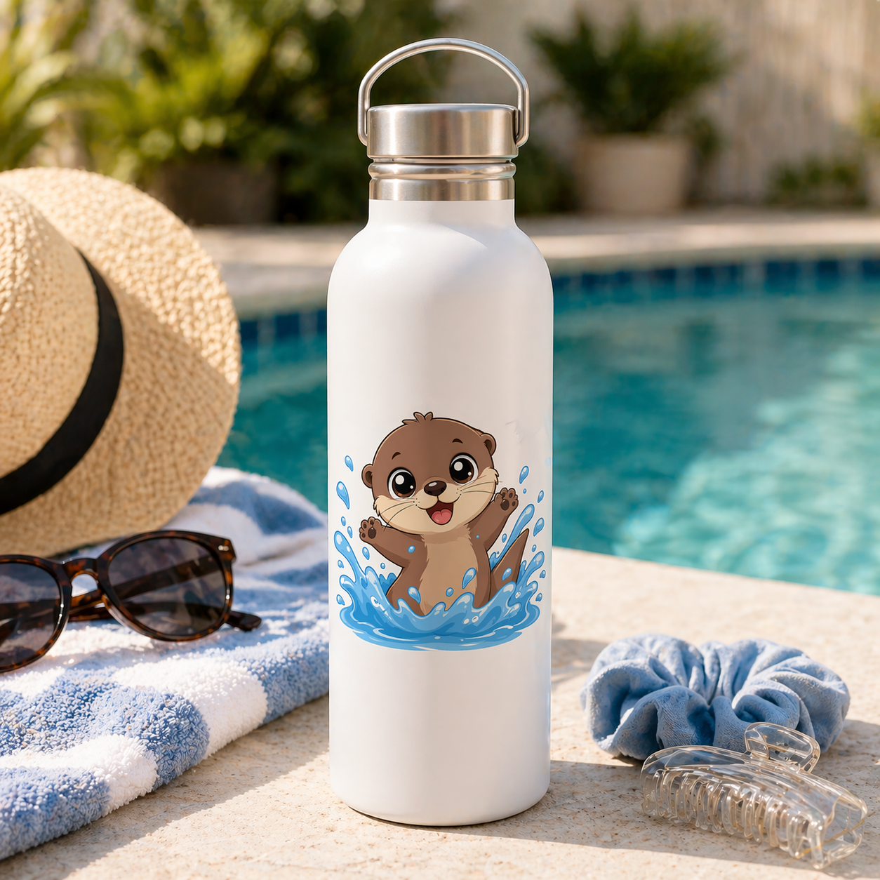 Baby Otter Kawaii Clipart Adorable Animal Digital Art Downloads