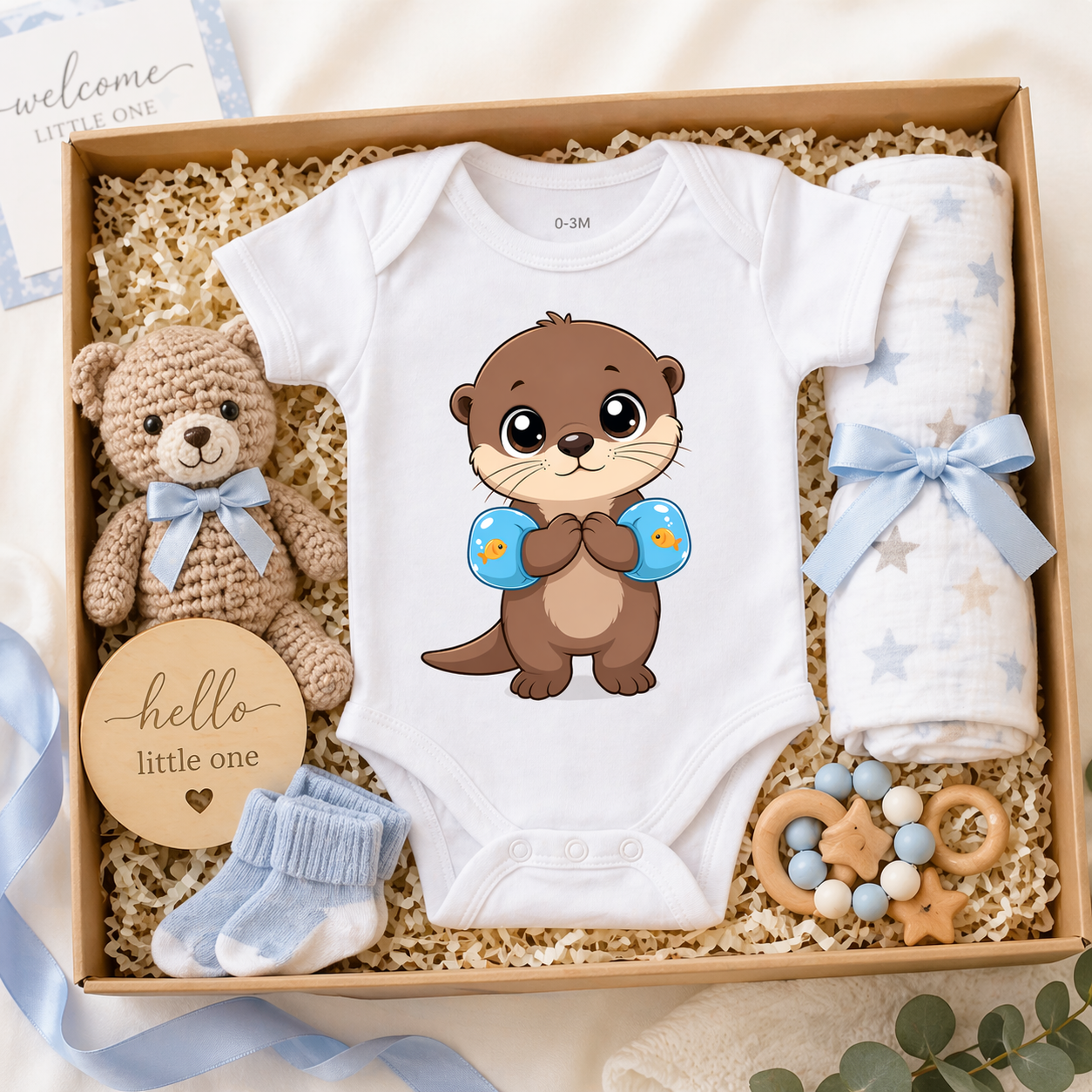 Baby Otter Kawaii Clipart Adorable Animal Digital Art Downloads