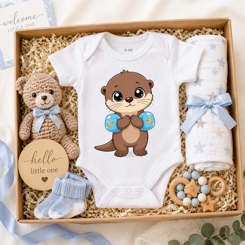 Baby Otter Kawaii Clipart Adorable Animal Digital Art Downloads