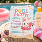 Kawaii Beach Bunny Illustrations Digital Download PNGs