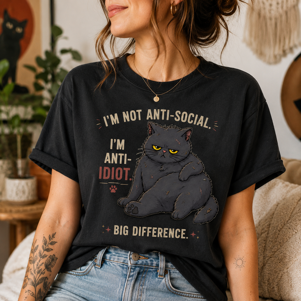 Grumpy Alley Cat PNG Art for Print on Demand Chonky Catitude Design for T-shirts