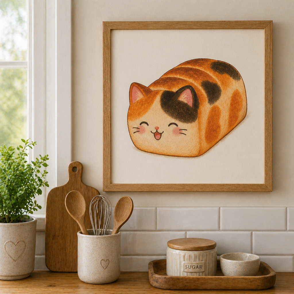 Kawaii Cat Loaf Clipart Adorable Bread Kitten PNG for Stickers, POD