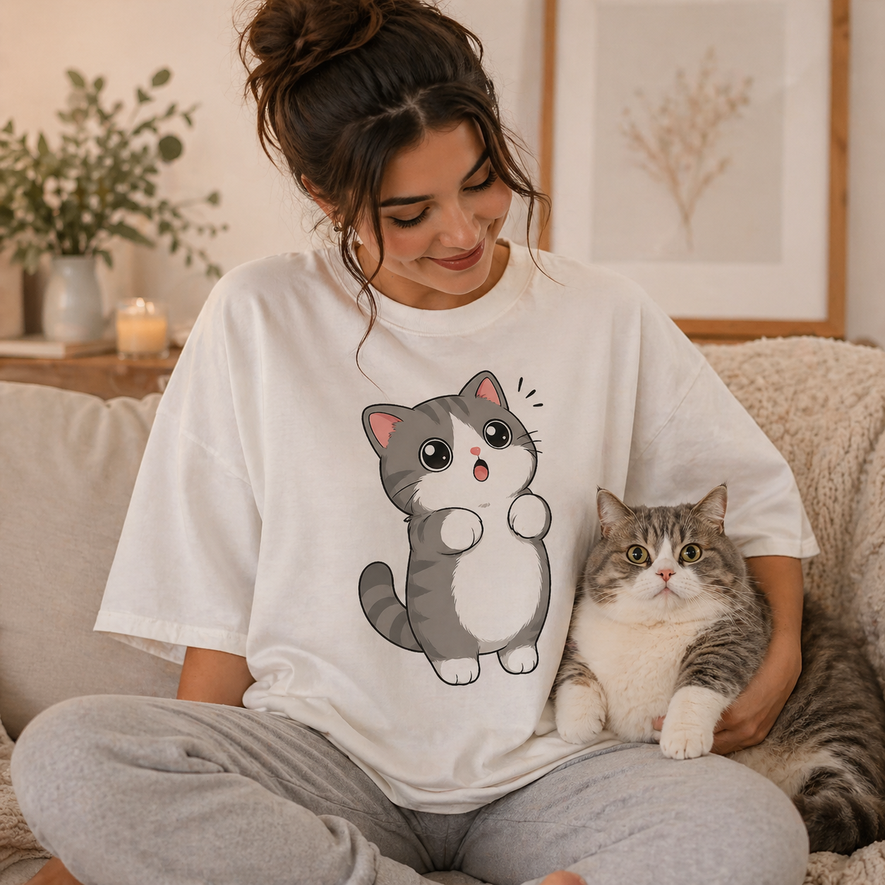 Kawaii Chonky Munchkin Cat Illustrations for Stickers, Print on Demand