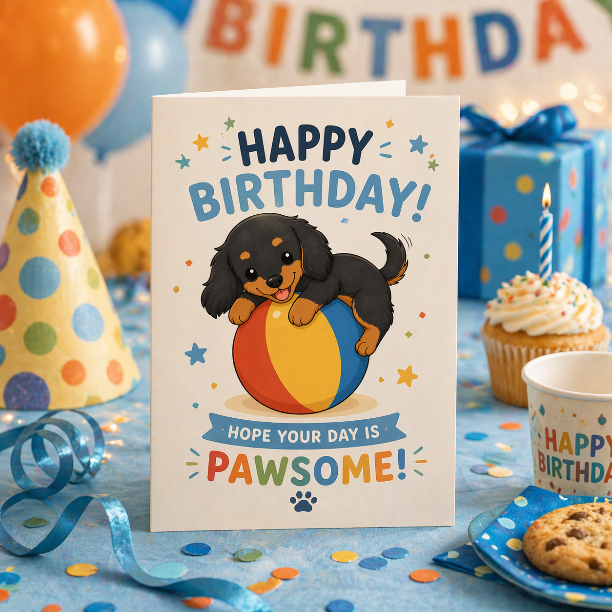 Kawaii Dachshund Puppy Illustrations for Graphic Designers