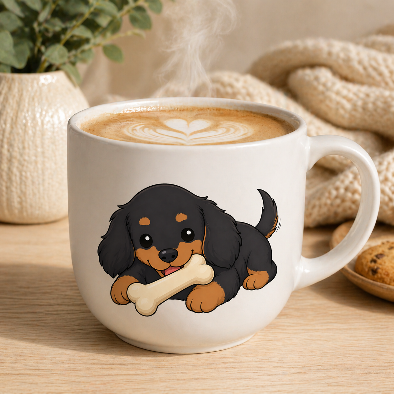 Kawaii Dachshund Puppy Illustrations for Graphic Designers