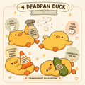 Deadpan Duck PNG Designs Funny Kawaii Emotional Support Clipart for T-shirts