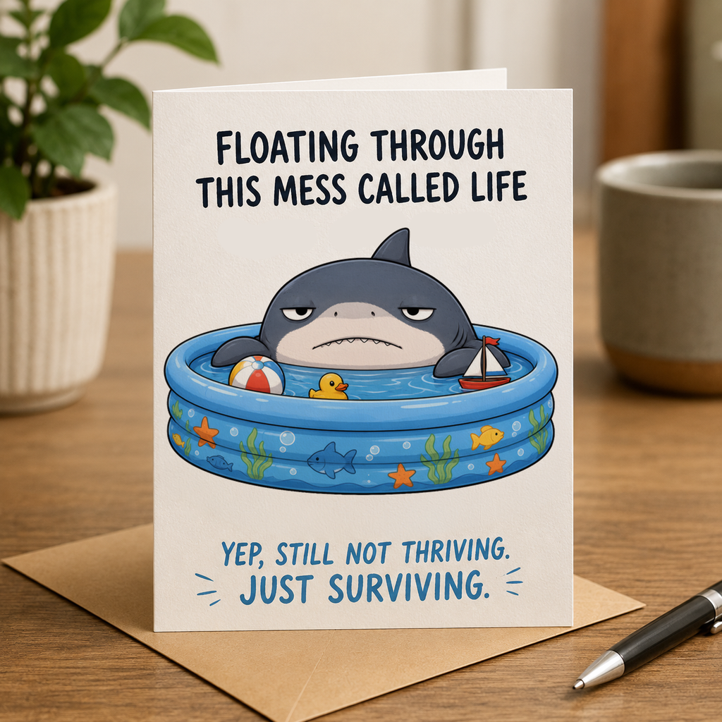 Moody Shark PNG Designs for Shirts Mugs Deadpan Humor Products