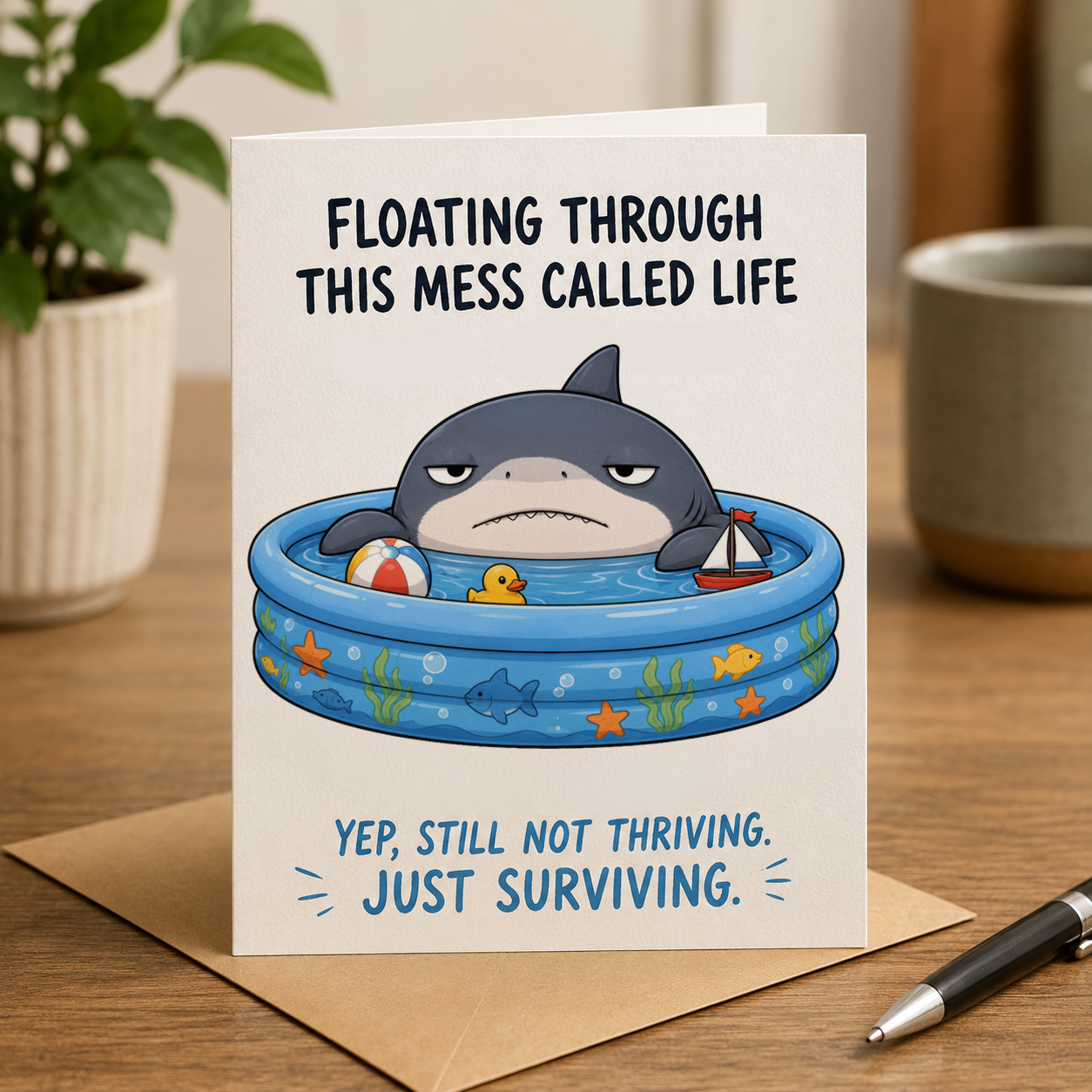Moody Shark PNG Designs for Shirts Mugs Deadpan Humor Products