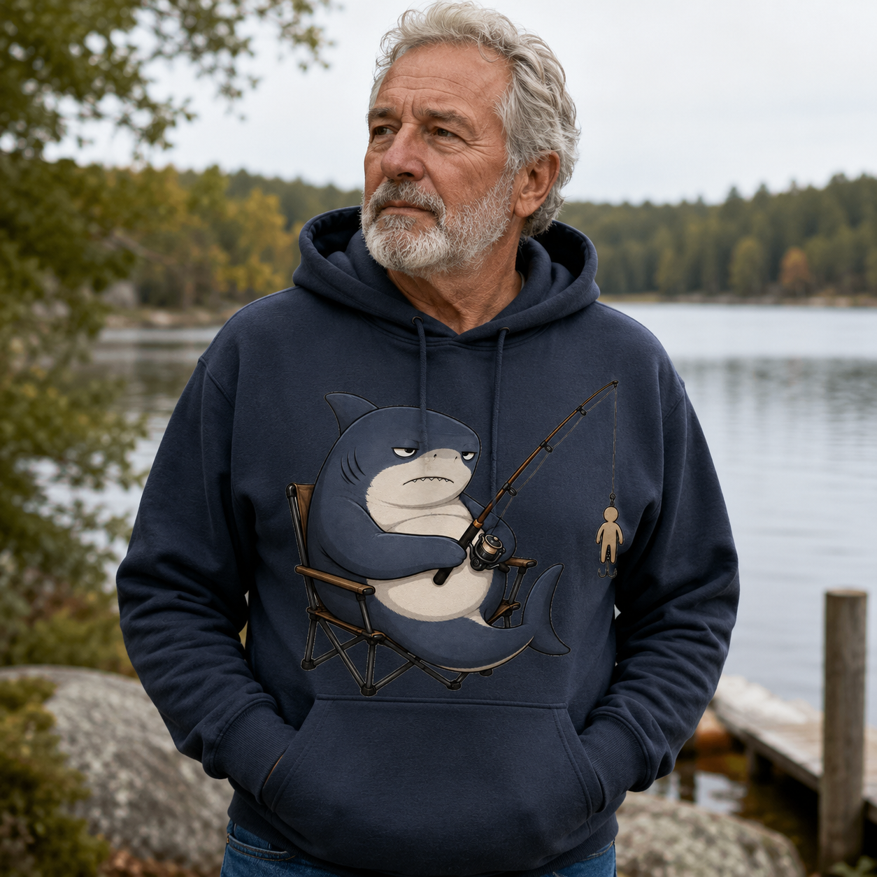 Moody Shark PNG Designs for Shirts Mugs Deadpan Humor Products