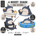Moody Shark PNG Designs for Shirts Mugs Deadpan Humor Products