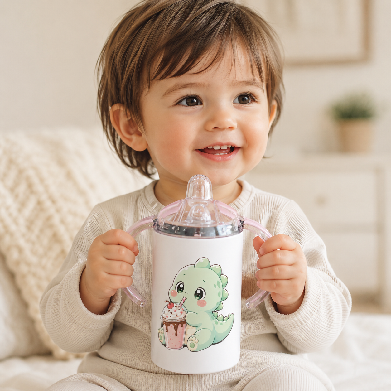 Chibi Baby Dinosaur PNG Design for Baby Gifts and Nursery Printables