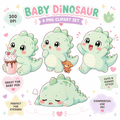 Chibi Baby Dinosaur PNG Design for Baby Gifts and Nursery Printables
