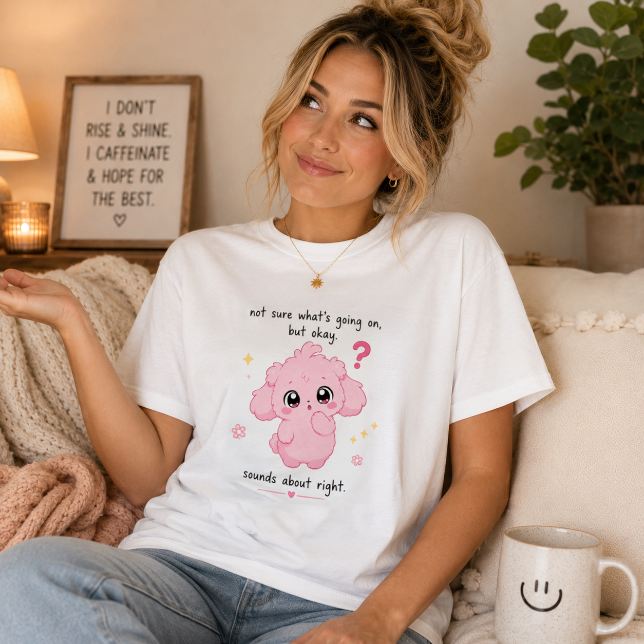 Fluffy Pink Puppy PNG Clipart for Shirts Cute Dog Illustration for Print on Demand