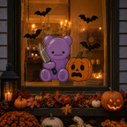Halloween Gummy Bears PNG Clipart Set Cute Deadpan Bear Designs for Fall Crafts