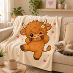 Happy Highland Cow PNG Digital Assets for POD, Sticker Making, Commecial Use included